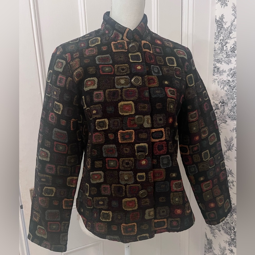 Orvis vintage geometric tapestry jacket size large